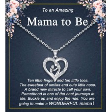 LAVEIR New Mom Gifts for Women, Pregnancy Gifts for First Time Moms, Pregant Wife New Mother Mama to be Necklace-L0001-mama-a