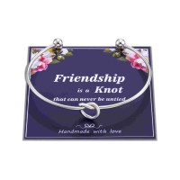 LAVEIR Best Friend Gift, Friendship Knot Stainless Bracelet Adjustable for Friends Sister Women Girls LE002-KNOT