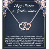 Sister Gifts, Unique Big Little Sister Birthday Christmas Mother'S Day Gifts From Sister Necklaces LAVEIR-L0008-bl sis