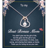 Bonus Mom Gifts, Step Mom Mothers Day Gifts Stepmom Necklace from Bonus Daughter-L0007-bonus mom