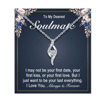 Gifts for Girlfriend, Christmas Best Valentines Day Birthday Gifts for Her Soulmate Romantic Love Necklace for Girlfriend-L0003-soulmate-b